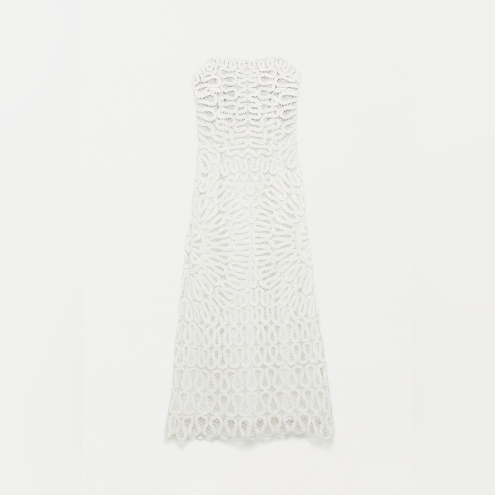 Simkhai New Elise Crochet Long Dress In White Size 12 $1,295.00 - Picture 4 of 16